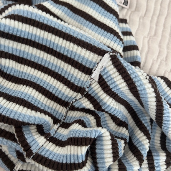 NWT NA-KD x Claire Rose Striped Polo T-Shirt - Picture 9 of 12